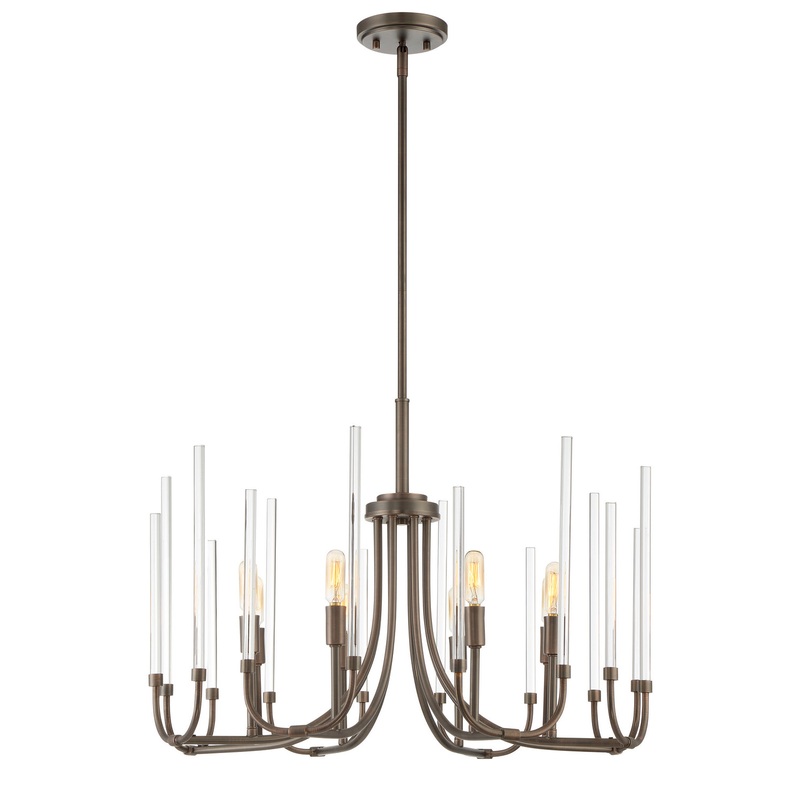 Laretto Eight Light Chandelier in Satin Copper Bronze