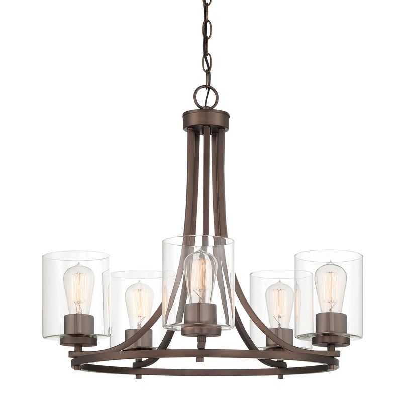 Liam Five Light Chandelier in Bronze (Satin Copper)