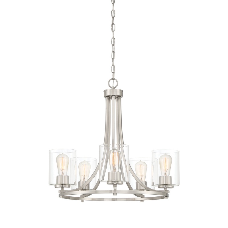 Liam Five Light Chandelier in Platinum (Satin)