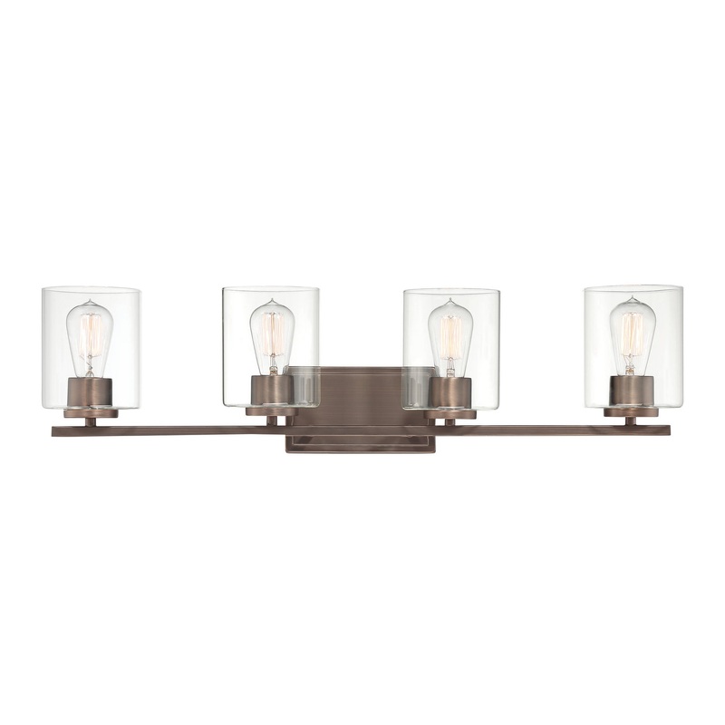 Liam Four Light Bath Bar in Bronze (Satin Copper)