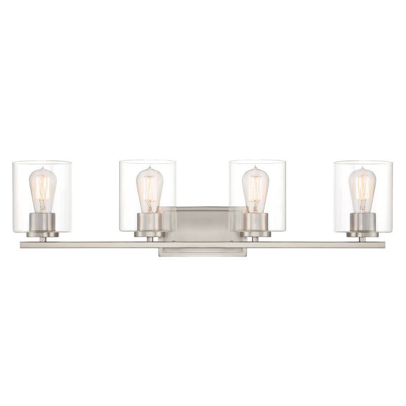 Liam Four Light Bath Bar in Platinum (Satin)