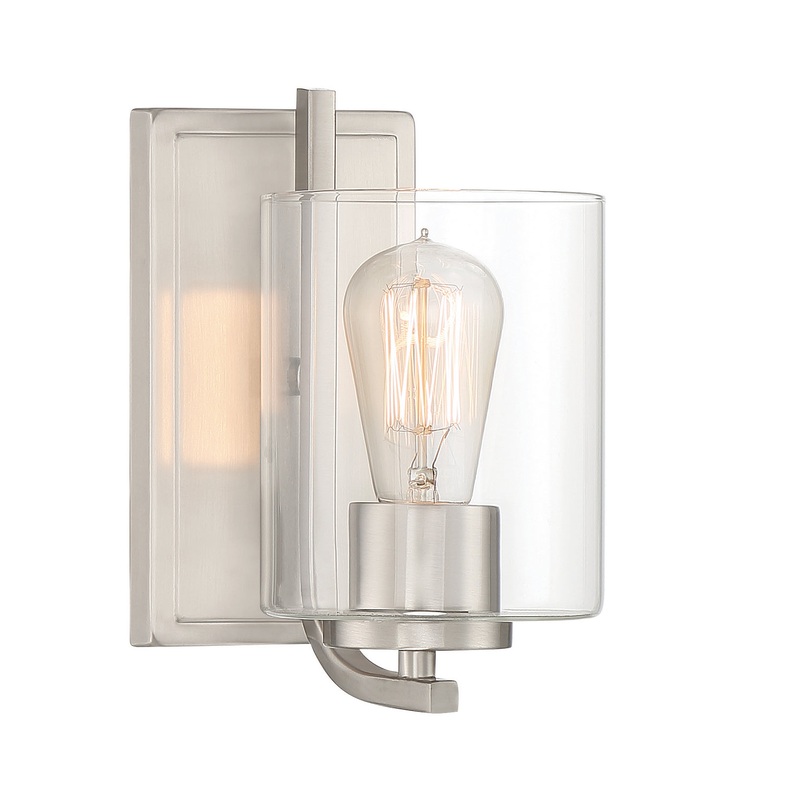 Liam One Light Wall Sconce in Platinum (Satin)