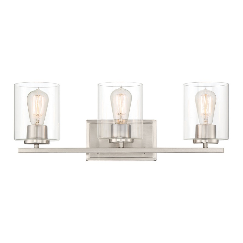 Liam Three Light Bathroom in Platinum (Satin)