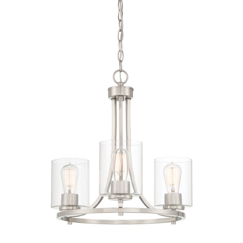 Liam Three Light Chandelier in Platinum (Satin)