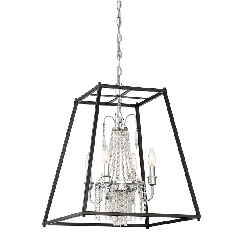 Maisie Four Light Foyer Pendant in Chrome