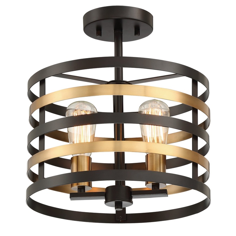 Mya Two Light Semi-Flush Mount in Antique Bronze