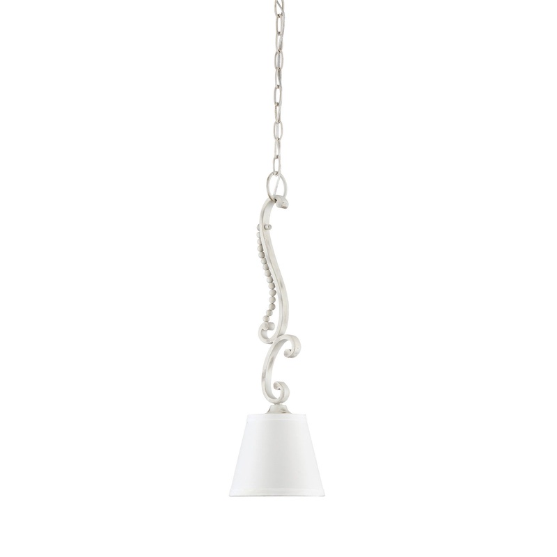 Newport One Light Mini Pendant in Coastal Weathered White