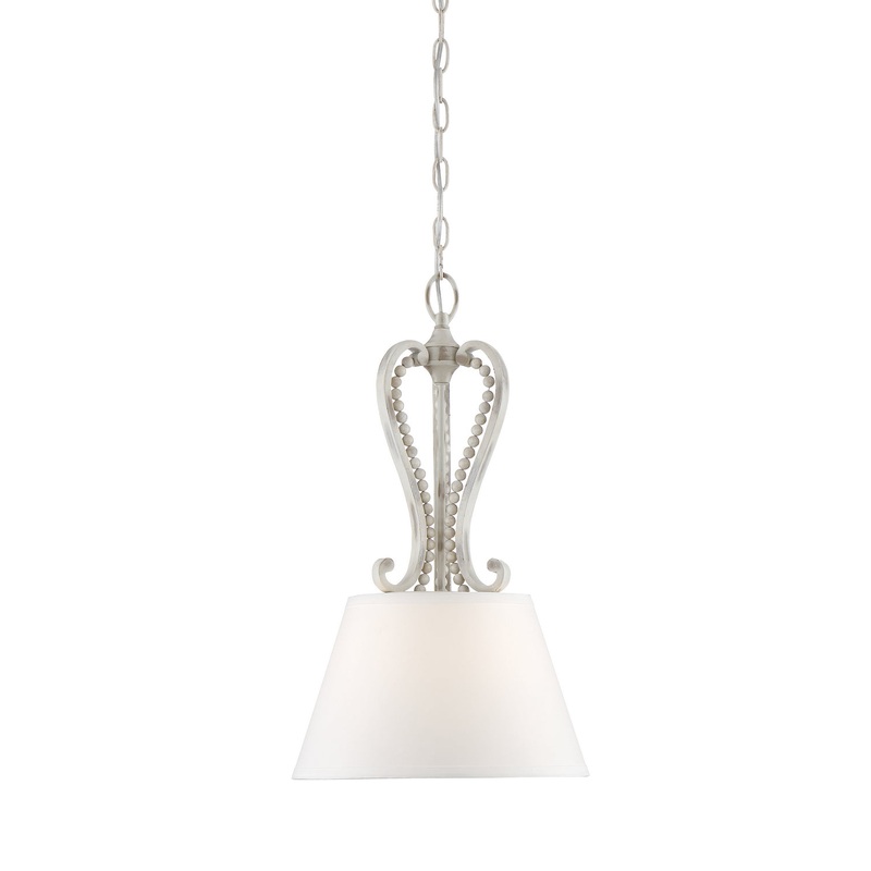 Newport One Light Pendant in Coastal Weathered White