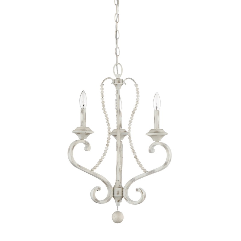 Newport Three Light Chandelier in Coastal Weathered White