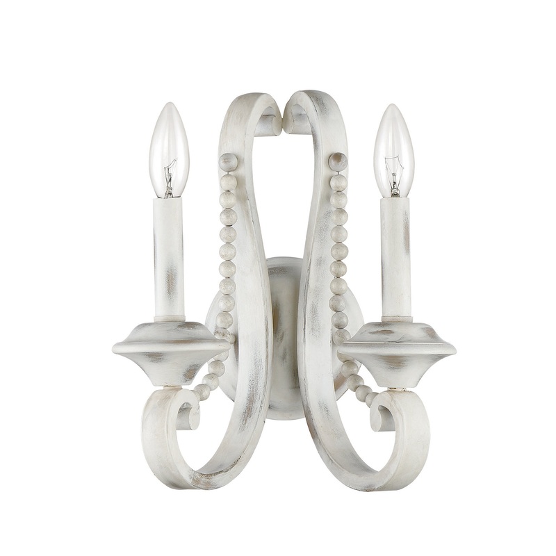 Newport Two Light Bath Bar in Coastal Weathered White