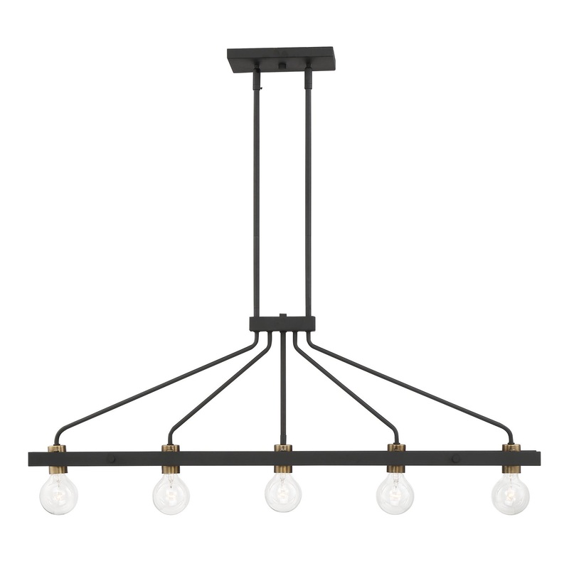 Ravella Five Light Island Chandelier in Black
