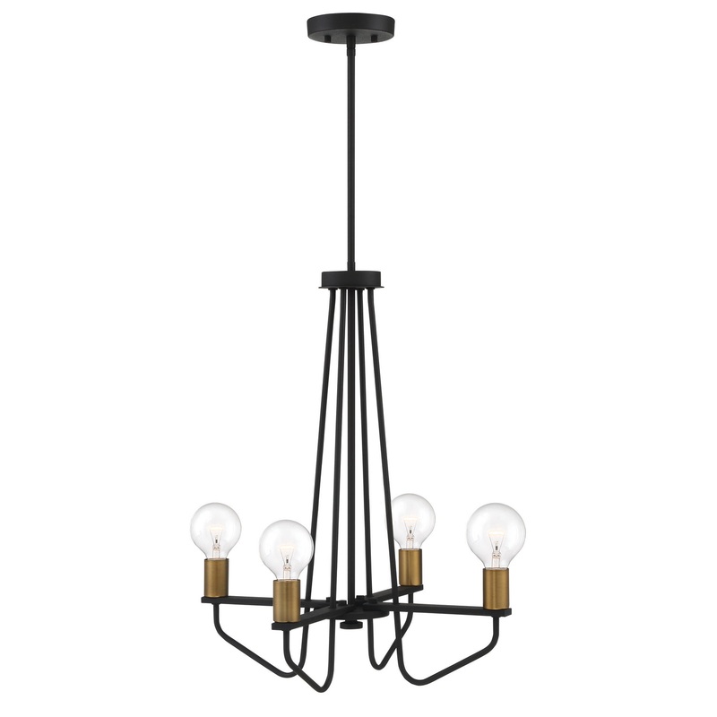 Ravella Four Light Chandelier in Black