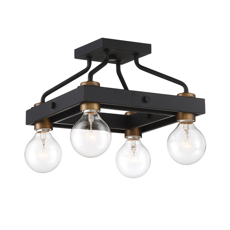 Ravella Four Light Semi-Flush Mount in Black