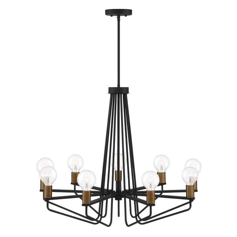 Ravella Nine Light Chandelier in Black