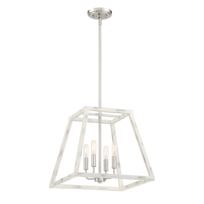 Rhode Four Light Pendant in Coastal Weathered White
