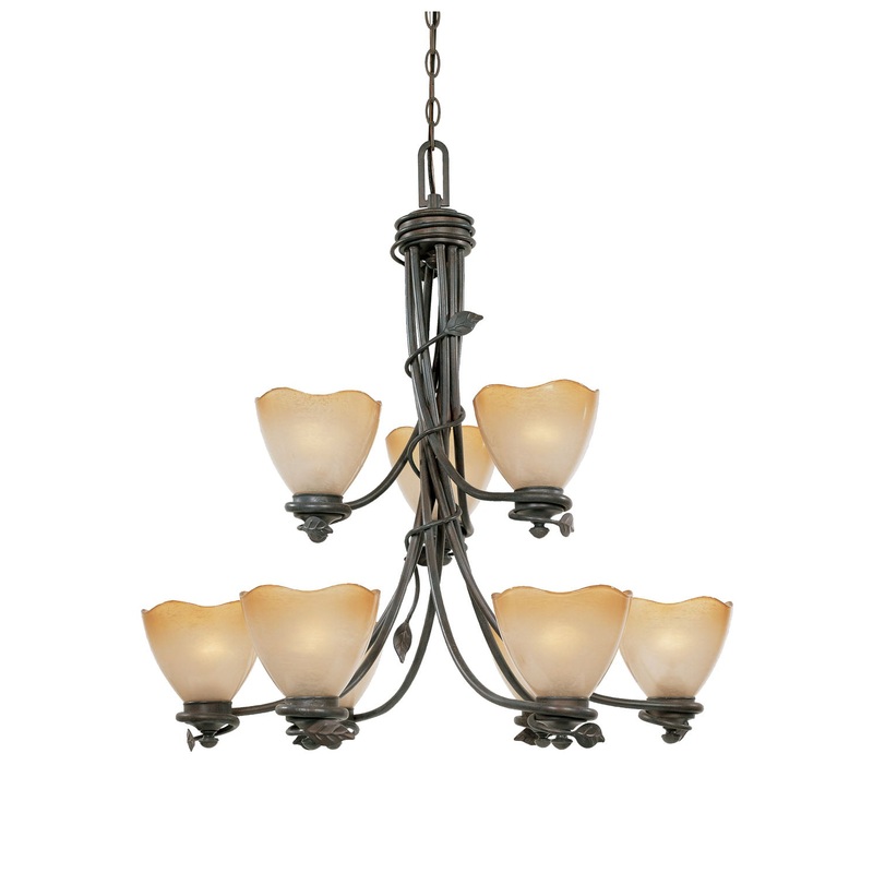 Timberline Nine Light Chandelier in Old Bronze