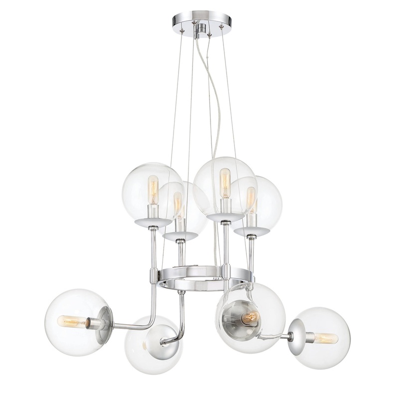 Welton Eight Light Chandelier in Chrome