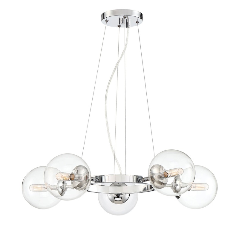 Welton Five Light Chandelier in Chrome