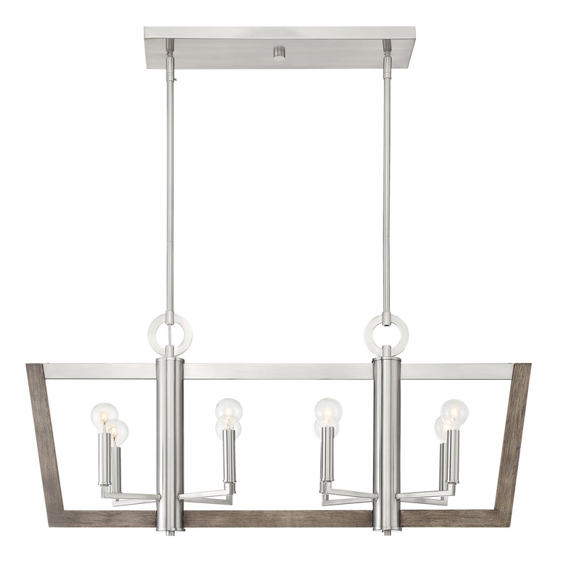 Westend Eight Light Island Chandelier in Satin Platinum