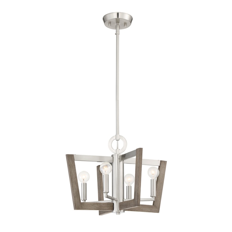 Westend Four Light Chandelier in Satin Platinum