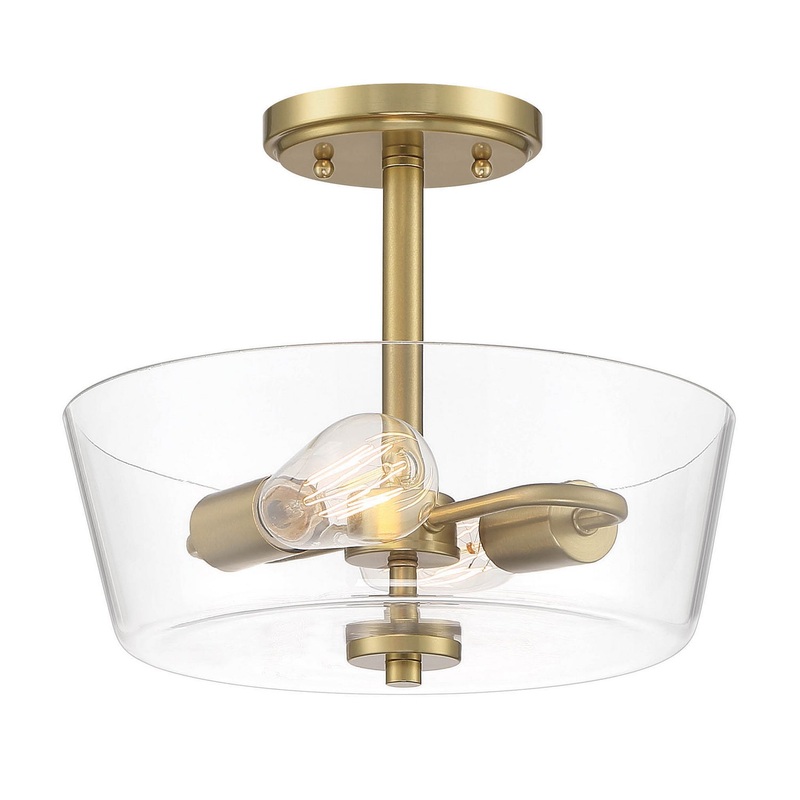 Westin Two Light Semi-Flush Mount in Brushed Gold