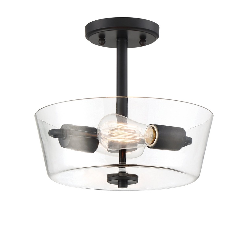 Westin Two Light Semi-Flush Mount in Matte Black