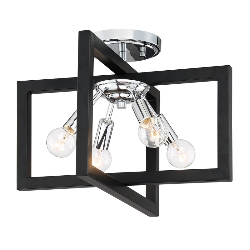 Xander Four Light Semi-Flush Mount in Chrome
