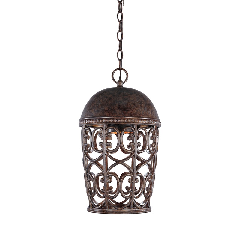 Amherst One Light Hanging Lantern in Burnt Umber