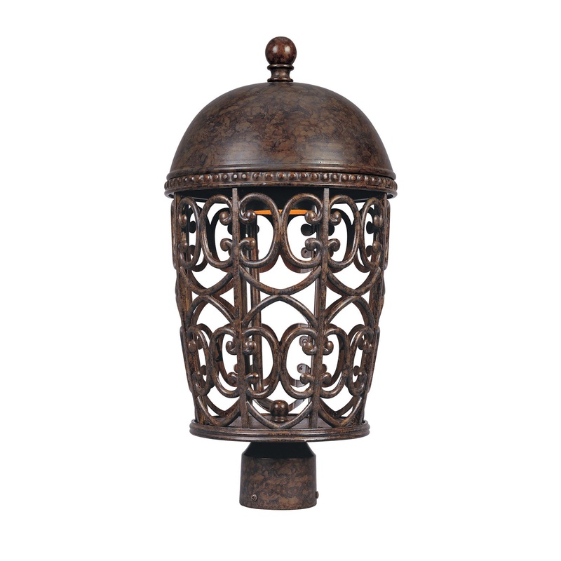 Amherst One Light Post Lantern in Burnt Umber