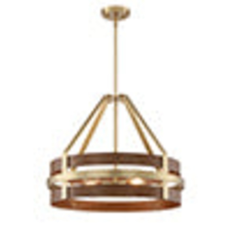 Atwood Four Light Pendant in Brushed Brass