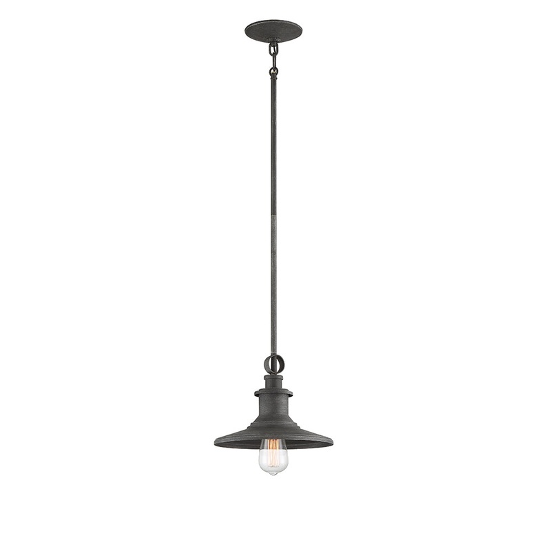 Aurora One Light Pendant in Weathered Pewter