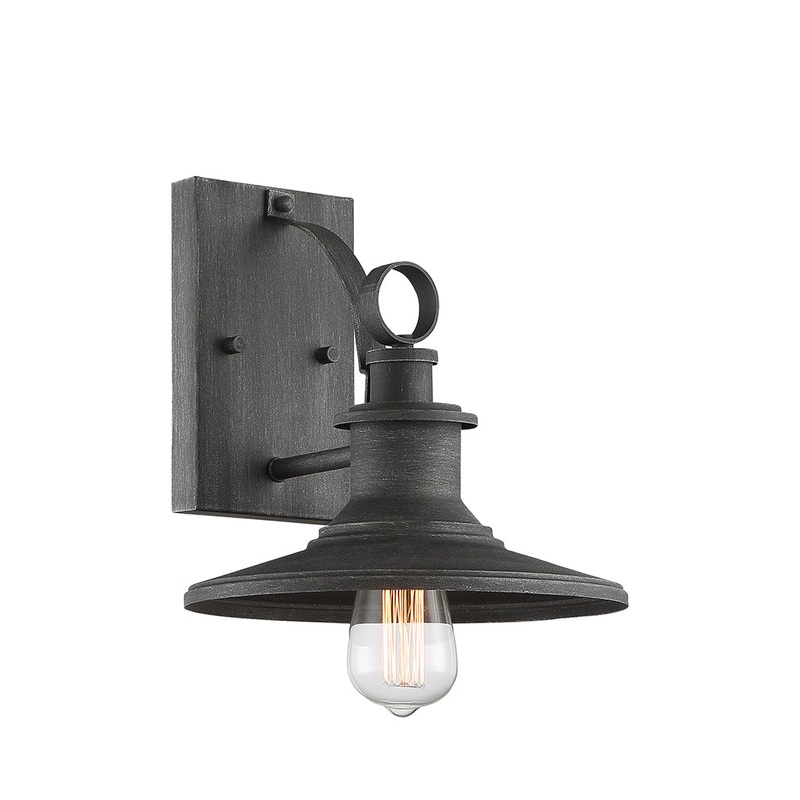 Aurora One Light Wall Lantern in Weathered Pewter