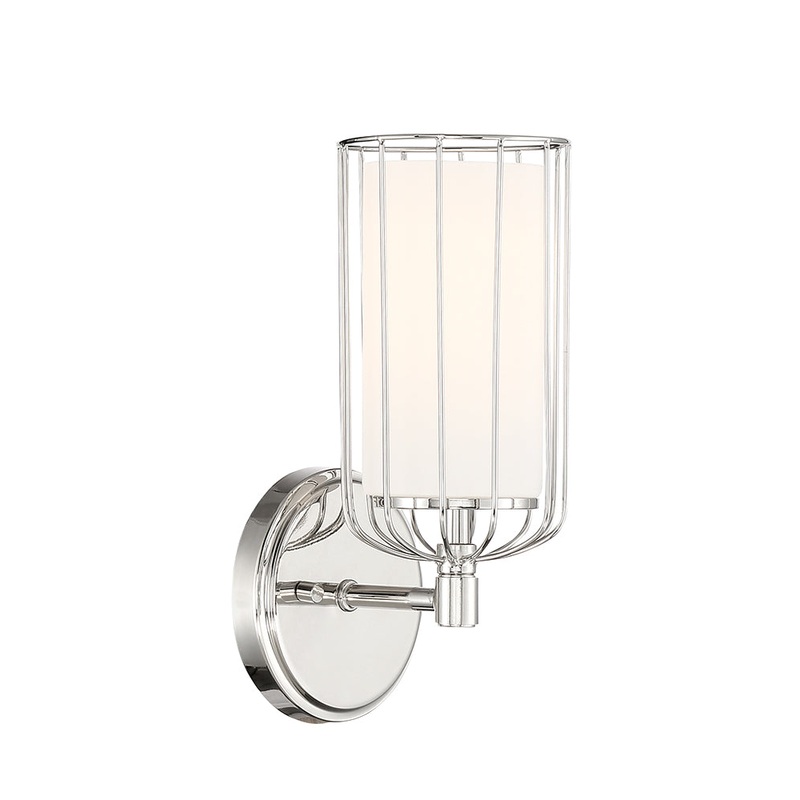 Avery One Light Wall Sconce in Polished Nickel