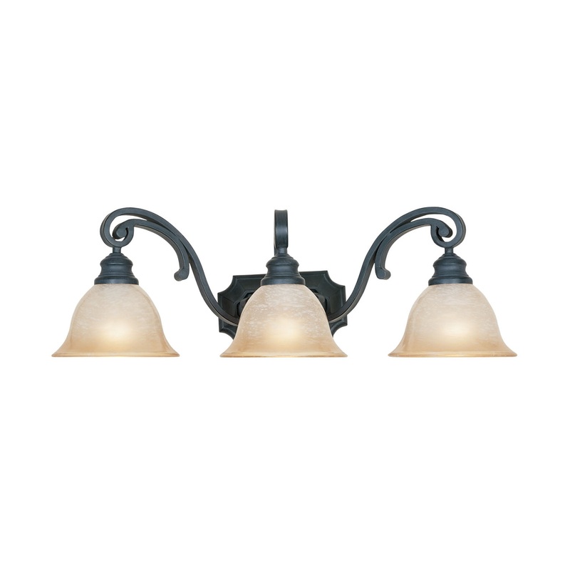 Barcelona Three Light Bath Bar in Natural Iron