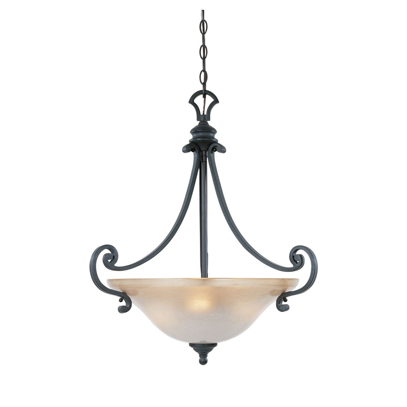 Barcelona Three Light Pendant in Natural Iron