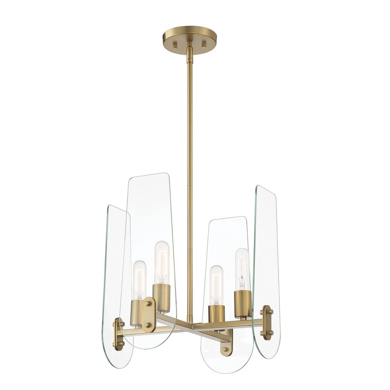 Bergen Beach Four Light Chandelier in Brushed Gold