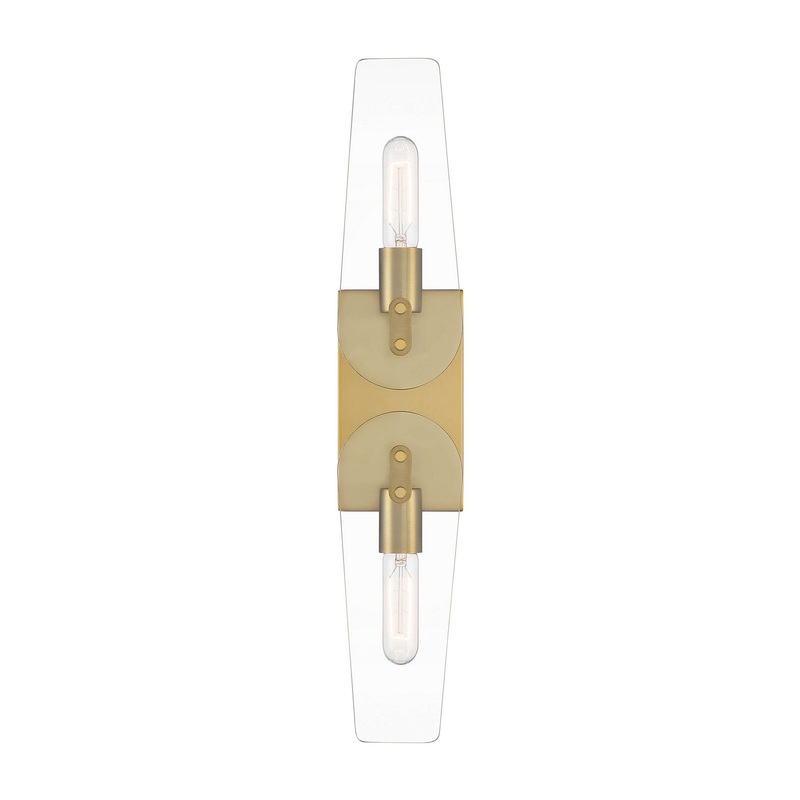 Bergen Beach Two Light Wall Sconce in Brushed Gold