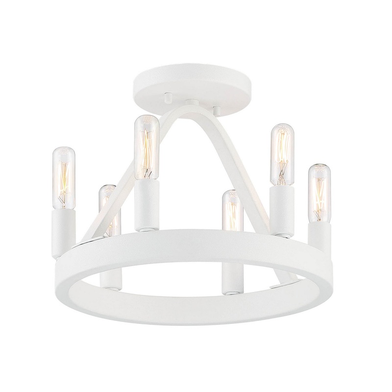 Carousel Six Light Semi Flush Mount in Matte White