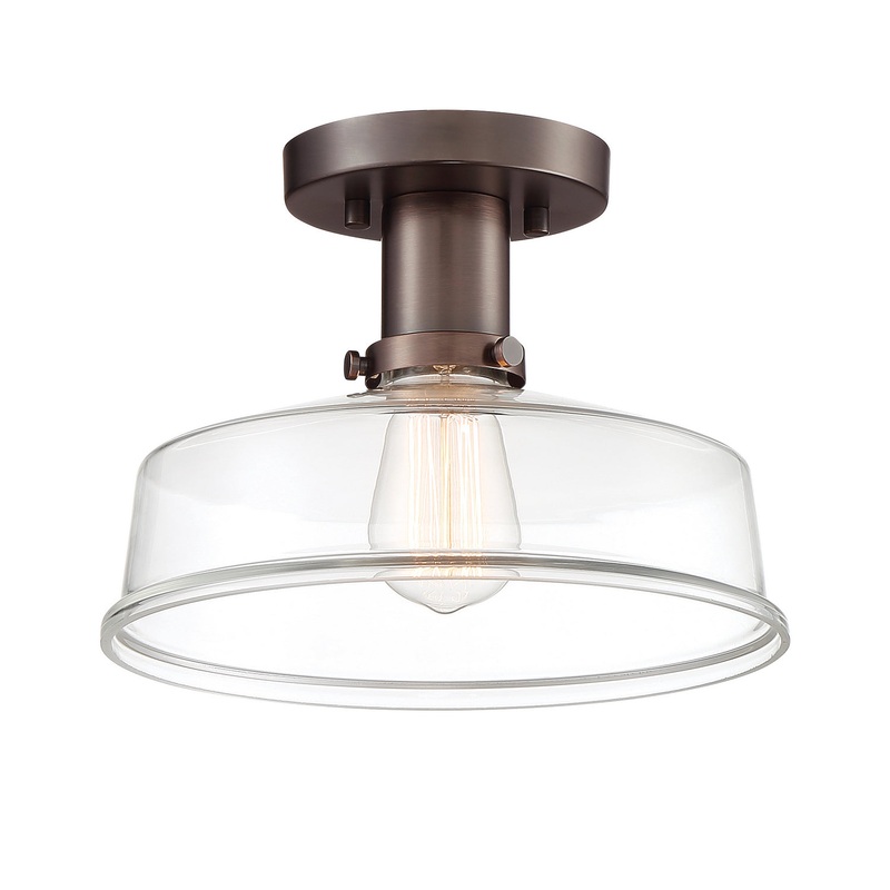 Carson One Light Semi-Flushmount in Satin Copper Bronze