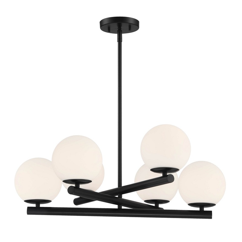 Crown Heights Six Light Chandelier in Matte Black