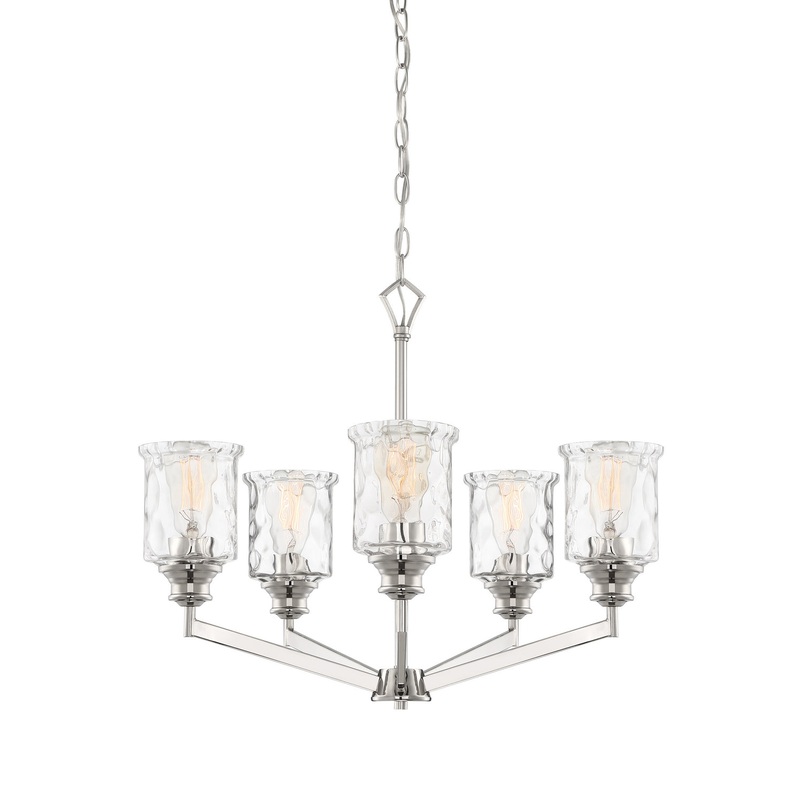 Drake Five Light Chandelier in Polished Nickel