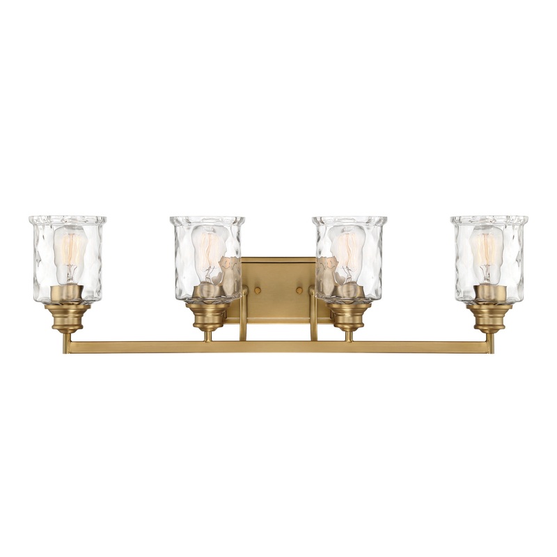 Drake Four Light Bath Bar in Brushed Gold