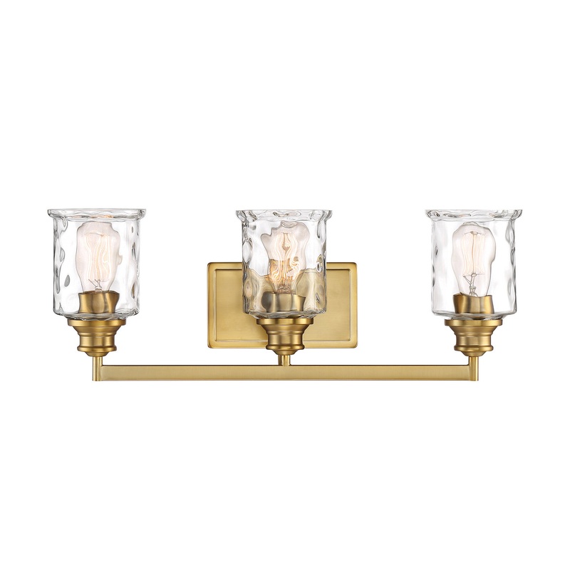 Drake Three Light Bath Bar in Brushed Gold
