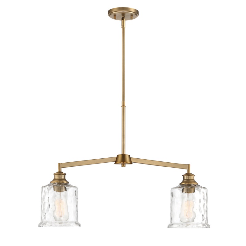 Drake Two Light Island Pendant in Brushed Gold