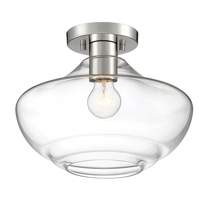 Emma One Light Semi Flush Mount in Polished Nickel