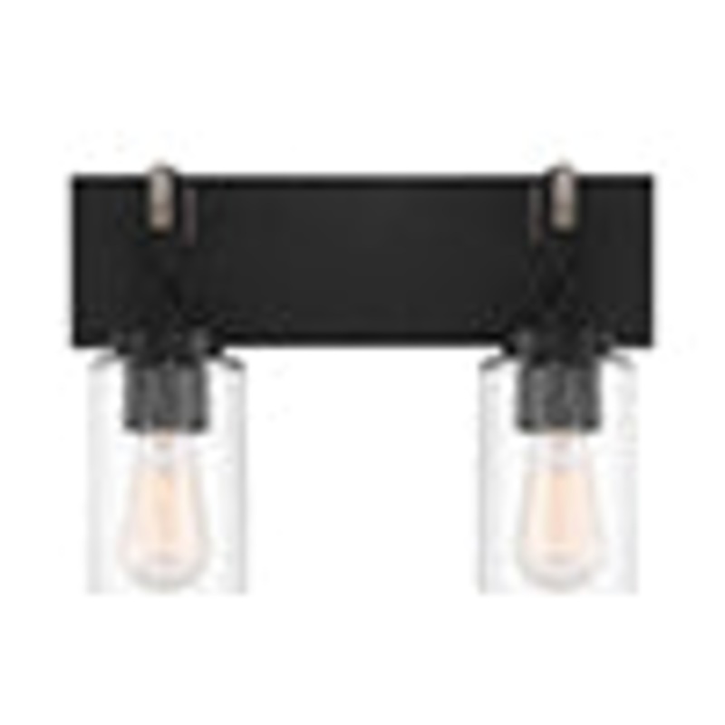 Fulton Two Light Bath Bar Vanity in Matte Black
