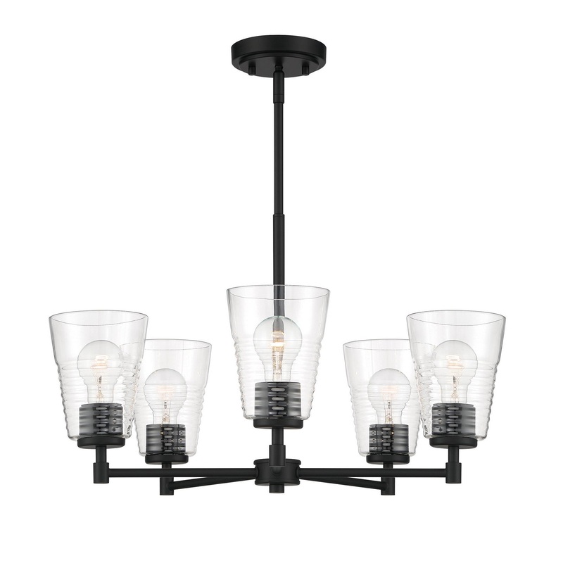 Ingo Five Light Chandelier in Matte Black