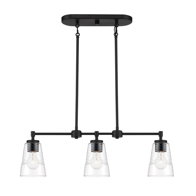 Ingo Three Light Island Pendant in Matte Black