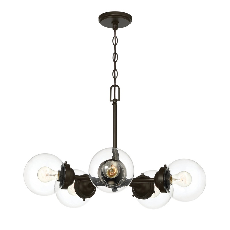 Knoll Five Light Chandelier in Oil Rubbed Bronze