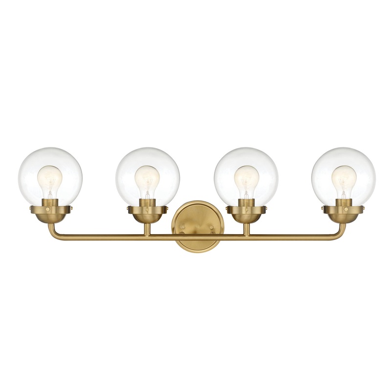 Knoll Four Light Bath Bar in Brushed Gold